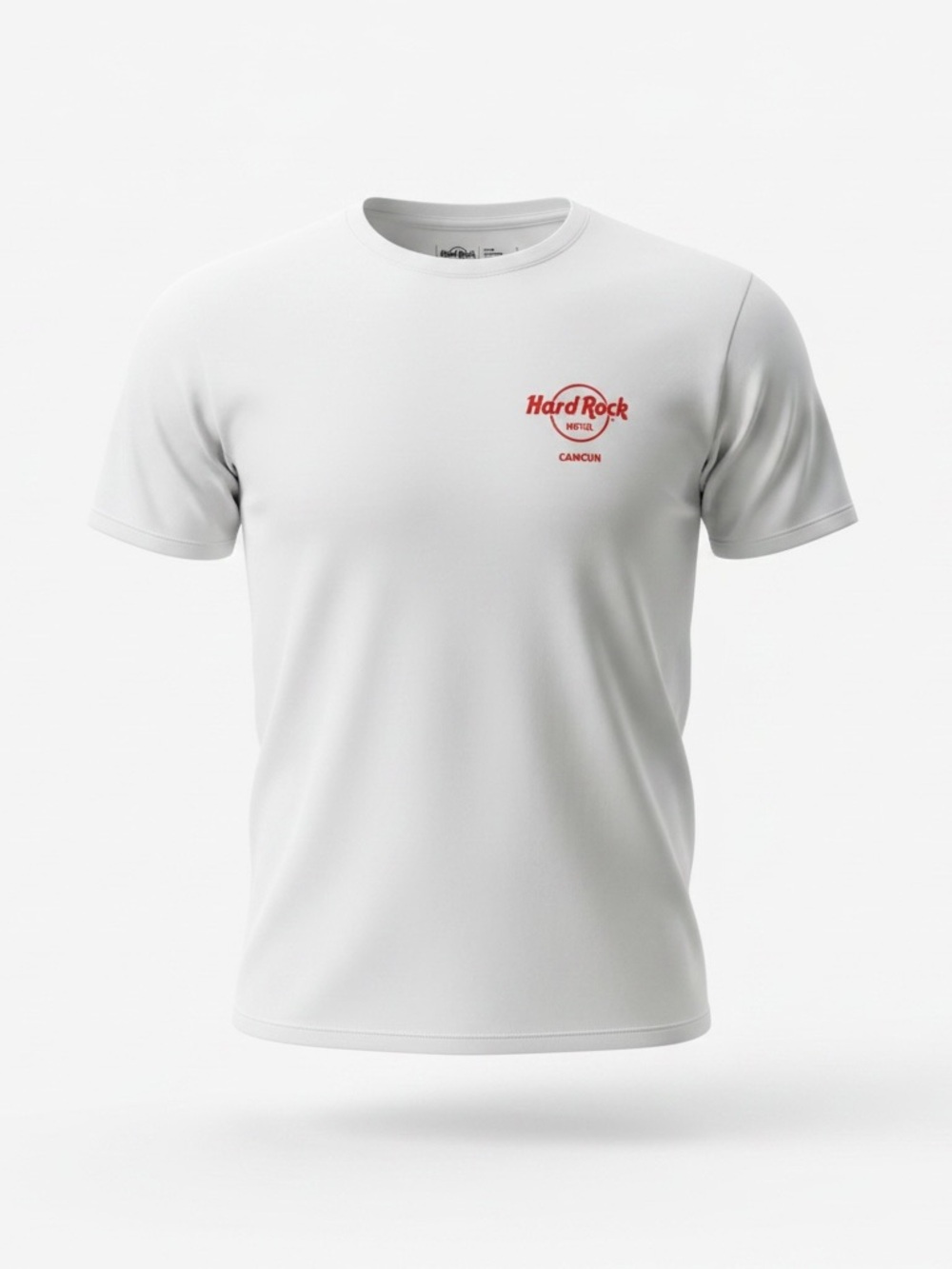 Hard Rock Cancun Cafe White Tee with Red Chest Logo